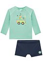 Conjunto de camiseta e sunga em malha UV dry com proteção UV50+ 95763 LucBoo Bebê Menino Conjunto de camiseta e sunga em malha UV dry com proteção UV50+ 95763 LucBoo Bebê Menino