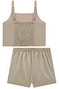 Conjunto de regata e short saia em linho blend 94397 Vic Teen Menina