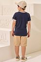 Conjunto de camiseta em meia malha e bermuda em sarja girassol com elastano 96986 LucBoo Infantil Menino