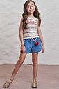 Conjunto de regata em meia malha e shorts em jeans wishita 98892 Infanti Infantil Menina Conjunto de regata em meia malha e shorts em jeans wishita 98892 Infanti Infantil Menina