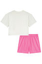 Conjunto de blusa em malha power e short saia em tecido de viscose 93649 Kukiê Infantil Menina