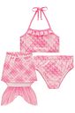 Trio de biquíni e saia em malha UV dry com proteção UV 50+ 96225 Infanti Infantil Menina