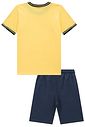 Conjunto de camiseta em meia malha e bermuda em sarja girassol com elastano 96986 LucBoo Infantil Menino