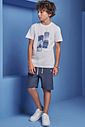 Conjunto de camiseta em meia malha e bermuda en cotton jeans com elastano 98693 Johnny Fox Teen Menino Conjunto de camiseta em meia malha e bermuda en cotton jeans com elastano 98693 Johnny Fox Teen Menino