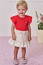 Conjunto de body em cotton e saia em sarja com elastano 98599 Infanti Bebê Menina Conjunto de body em cotton e saia em sarja com elastano 98599 Infanti Bebê Menina