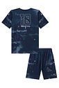 Conjunto de camiseta e bermuda  em malha UV dry com proteção UV50+ 96626 LucBoo Infantil Menino