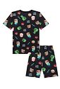Conjunto de pijama com camiseta e bermuda em malha power 97066 LucBoo Infantil Menino Conjunto de pijama com camiseta e bermuda em malha power 97066 LucBoo Infantil Menino