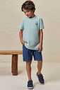 Conjunto de camiseta em meia malha flamê e bermuda em jeans teca 99063 LucBoo Infantil Menino Conjunto de camiseta em meia malha flamê e bermuda em jeans teca 99063 LucBoo Infantil Menino