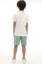 Conjunto de camiseta em meia malha e bermuda em linho santorine com elastano 92400 LucBoo Infantil Menino Conjunto de camiseta em meia malha e bermuda em linho santorine com elastano 92400 LucBoo Infantil Menino