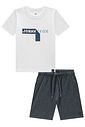 Conjunto de camiseta em meia malha e bermuda em cotton jeans com elastano 99261 Johnny Fox Teen Menino Conjunto de camiseta em meia malha e bermuda em cotton jeans com elastano 99261 Johnny Fox Teen Menino