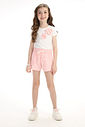 Conjunto de blusa em canelado e shorts em malha twill brilho 93662 Kukiê Infantil Menina Conjunto de blusa em canelado e shorts em malha twill brilho 93662 Kukiê Infantil Menina