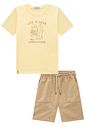 Conjunto de camiseta em meia malha e bermuda em linho santorine com elastano 96555 LucBoo Infantil Menino Conjunto de camiseta em meia malha e bermuda em linho santorine com elastano 96555 LucBoo Infantil Menino