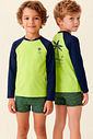 Conjunto de camiseta e sunga em malha UV dry com proteção UV50+ 24729 LucBoo Infantil Menino Conjunto de camiseta e sunga em malha UV dry com proteção UV50+ 24729 LucBoo Infantil Menino