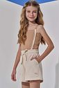 Conjunto de regata em viscose e shorts em linho com elastano 98916 Vic Teen Menina