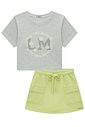 Conjunto de blusa em meia malha e short saia em moletom sem pelúcia 92681 Lilimoon Teen Menina Conjunto de blusa em meia malha e short saia em moletom sem pelúcia 92681 Lilimoon Teen Menina
