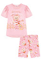 Conjunto de blusa em meia malha e bermuda biker em molecotton 95990 Kukiê Infantil Menina Conjunto de blusa em meia malha e bermuda biker em molecotton 95990 Kukiê Infantil Menina