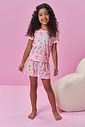 Conjunto de pijama de blusa em malha fresh e shorts em malha fresh 94270 Kukiê Infantil Menina Conjunto de pijama de blusa em malha fresh e shorts em malha fresh 94270 Kukiê Infantil Menina