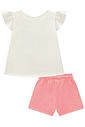 Conjunto de bata em meia malha com shorts em moletom sem pelúcia 94656 Infanti Infantil Menina Conjunto de bata em meia malha com shorts em moletom sem pelúcia 94656 Infanti Infantil Menina