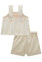 Conjunto de blusa em linho bordado folhas e shorts em sarja com elastano 98670 Infanti Infantil Menina Conjunto de blusa em linho bordado folhas e shorts em sarja com elastano 98670 Infanti Infantil Menina