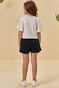Conjunto de blusa em meia malha e shorts em moletom sem pelúcia 95061 Kukiê Infantil Menina