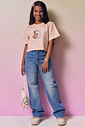 Calça wide leg em jeans com elastano 95001 Vic Teen Menina Calça wide leg em jeans com elastano 95001 Vic Teen Menina