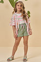 Trio de regata em cotton,shorts em malha big waffle e kimono em malha fresh 95227 Kukiê Infantil Menina Trio de regata em cotton,shorts em malha big waffle e kimono em malha fresh 95227 Kukiê Infantil Menina