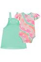 Conjunto de body em malha comfy e salopete em moletom sem pelúcia 98036 Kukiê Bebê Menina