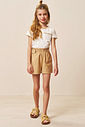Conjunto de blusa em cotton e shorts em sarja com elastano 94962 Vic Teen Menina Conjunto de blusa em cotton e shorts em sarja com elastano 94962 Vic Teen Menina