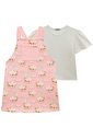 Conjunto de blusa em malha power e salopete em molecotton 99130 Infanti Infantil Menina