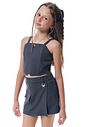 Conjunto de regata e short saia em alfaiataria premium melange 95987 Vic Teen Menina Conjunto de regata e short saia em alfaiataria premium melange 95987 Vic Teen Menina