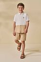 Conjunto de camisa em linho deluxe e bermuda em linho santorine 96166 LucBoo Infantil Menino
