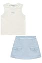 Conjunto de regata em canelado liz e short saia em sarja com elastano 96261 Lilimoon Teen Menina Conjunto de regata em canelado liz e short saia em sarja com elastano 96261 Lilimoon Teen Menina