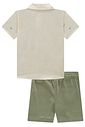 Conjunto de camisa em verano linho plus e bermuda em sarja ônix com elastano 98171 LucBoo Infantil Menino Conjunto de camisa em verano linho plus e bermuda em sarja ônix com elastano 98171 LucBoo Infantil Menino