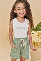 Conjunto de regata em cotton e shorts em malha big waffle 95568 Kukiê Infantil Menina Conjunto de regata em cotton e shorts em malha big waffle 95568 Kukiê Infantil Menina