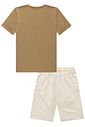 Conjunto de camiseta em meia malha e bermuda em linho santorine com elastano 93123 LucBoo Infantil Menino