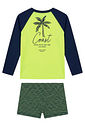 Conjunto de camiseta e sunga em malha UV dry com proteção UV50+ 24729 LucBoo Infantil Menino Conjunto de camiseta e sunga em malha UV dry com proteção UV50+ 24729 LucBoo Infantil Menino