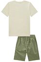 Conjunto de camiseta em meia malha e bermuda em sarja empapelada 99632 LucBoo Infantil Menino