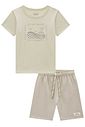 Conjunto de camiseta em meia malha e bermuda em malha afaiataria com elastano 99030 Johnny Fox Teen Menino