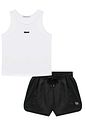 Conjunto de regata em malha yuki e shorts em nylon 96487 Lilimoon Teen Menina
