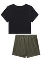 Conjunto de blusa em viscolycra e short saia em malha tailor fio tinto 95997 Vic Teen Menina