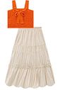 Conjunto de top em air flow e saia midi em linho rayon 95511 Lilimoon Teen Menina Conjunto de top em air flow e saia midi em linho rayon 95511 Lilimoon Teen Menina