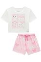 Conjunto de pijama de blusa em malha fresh com shorts em malha comfy 96036 Infanti Infantil Menina