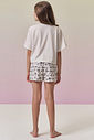 Conjunto de pijama com blusa em malha fresh e shorts em malha comfy 95077 Vic Teen Menina