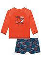 Conjunto de camiseta e sunga em malha uv dry com proteção UV50+ 95711 Johnny Fox Bebê Menino Conjunto de camiseta e sunga em malha uv dry com proteção UV50+ 95711 Johnny Fox Bebê Menino