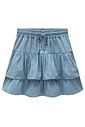 Saia ruffles em jeans 98195 Vic Teen Menina
