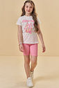 Conjunto de blusa em meia malha e bermuda biker em soft line 95541 Kukiê Infantil Menina Conjunto de blusa em meia malha e bermuda biker em soft line 95541 Kukiê Infantil Menina