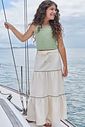 Conjunto de top e saia midi em linho deluxe 99342 Lilimoon Teen Menina