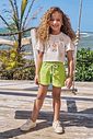 Conjunto de blusa em malha fresh e shorts em tecido texturizado 96478 Infanti Infantil Menina Conjunto de blusa em malha fresh e shorts em tecido texturizado 96478 Infanti Infantil Menina