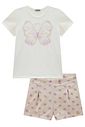 Conjunto de blusa em cotton com shorts em linho bordado poá 99394 Infanti Infantil Menina Conjunto de blusa em cotton com shorts em linho bordado poá 99394 Infanti Infantil Menina