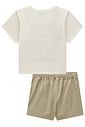 Conjunto de blusa em meia malha e short saia em sarja com elastano 98511 Vic Teen Menina Conjunto de blusa em meia malha e short saia em sarja com elastano 98511 Vic Teen Menina